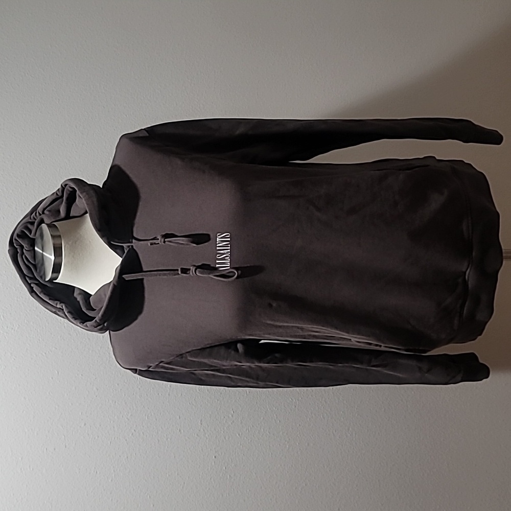 ALLSAINTS Dark Grey Casual Street Style Athleisure Pullover Sweatshirt Hoodie